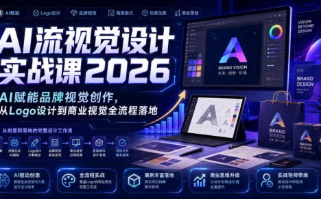 AI流视觉设计实战课2026:AI赋能品牌视觉创作,从Logo设计到商业视觉全流程落地
