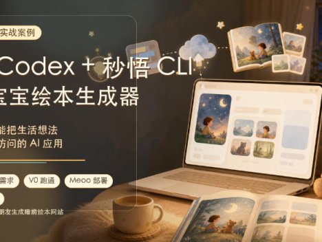 AI应用实战案例，用Codex+秒悟CLl做宝宝绘本生成器，小白也能把生活想法变成可访问的AI应用