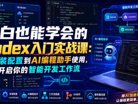 小白也能学会的Codex入门实战课：从安装配置到AI编程助手使用，开启你的智能开发工作流