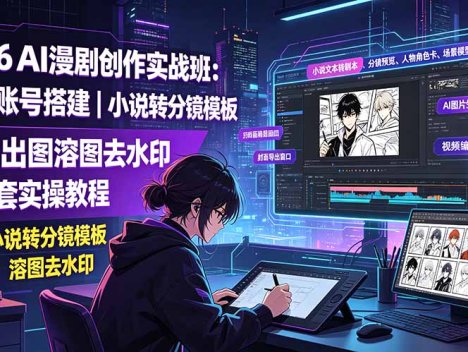 2026AI漫剧创作实战班：工具账号搭建｜小说转分镜模板｜豆包出图溶图去水印全套实操教程