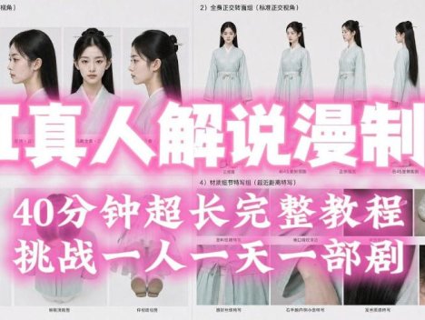 2026年AI真人解说漫剧自动批量化制作教程，40分钟超长完整，自动批量化制作，挑战一人一天一部剧！