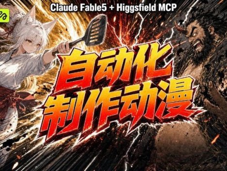 AI自动化动漫制作！Claude Fable 5接入Higgsfield MCP，直接生成完整创意内容