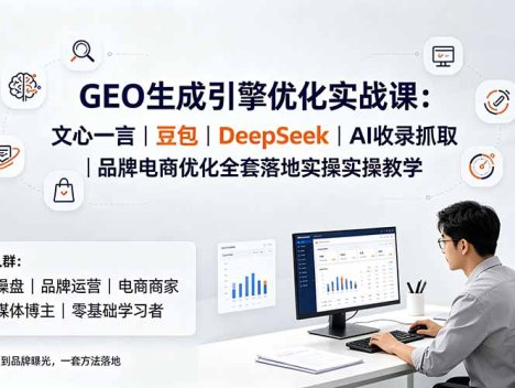 GEO生成引擎优化实战课：文心一言｜豆包｜DeepSeek｜AI收录抓取｜品牌电商优化全套落地实操教学