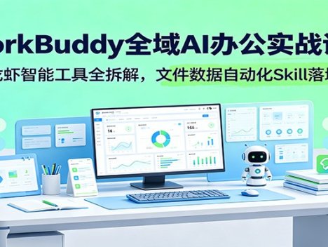 WorkBuddy全域AI办公实战课：腾讯龙虾智能工具全拆解，文件数据自动化Skill落地教程