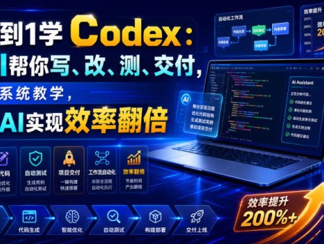 从0到1学Codex：让AI帮你写、改、测、交付，完整系统教学，利用AI实现效率翻倍
