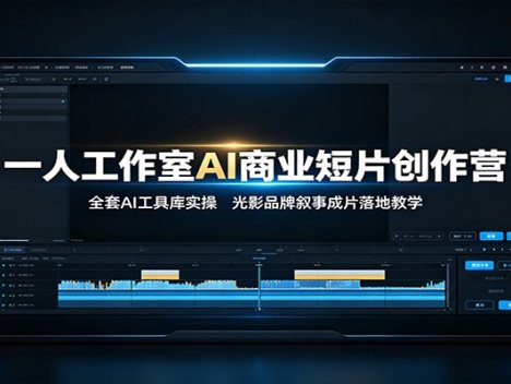 一人工作室AI商业短片创作营：全套AI工具库实操，光影品牌叙事成片落地教学