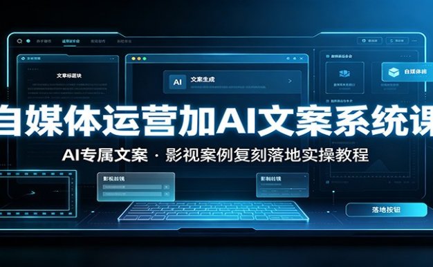 自媒体运营加AI文案系统课：：AI专属文案，影视案例复刻落地实操教程