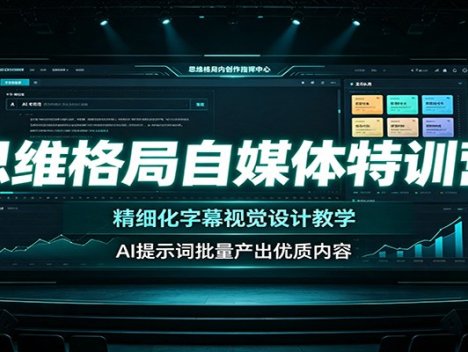 思维格局自媒体特训营：精细化字幕视觉设计教学，AI提示词批量产出优质内容