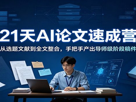 21天AI论文速成营：从选题文献到全文整合，手把手产出导师级阶段稿件