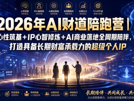 2026年AI财道陪跑营｜心性筑基+IP心智修炼+AI商业落地全周期陪伴，打造具备长期财富承载力的超级个人IP