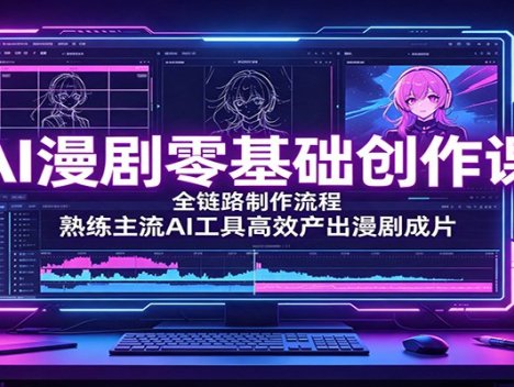 AI漫剧零基础创作课：全链路制作流程，熟练主流AI工具高效产出漫剧成片