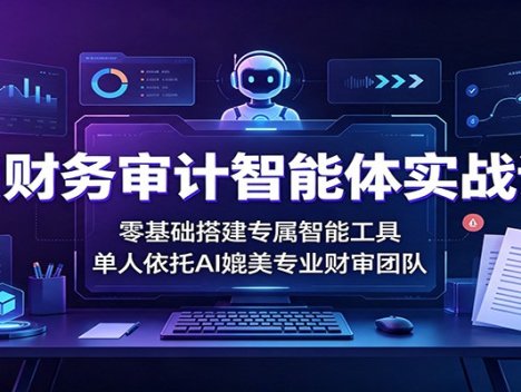 AI财务审计智能体实战课：零基础搭建专属智能工具，单人依托AI媲美专业财审团队