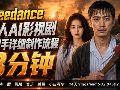 3分钟真人AI影视剧怎么做？SD 2.0手把手完整制作流程｜Higgsfield 14天SD 2.0/2.5无限生成