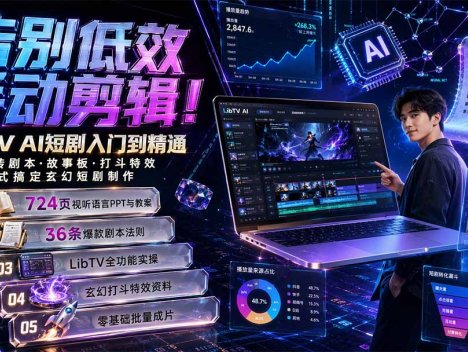 告别低效手动剪辑！LibTV AI短剧入门到精通，小说转剧本方法，故事板打斗特效一站式搞定玄幻短剧制作