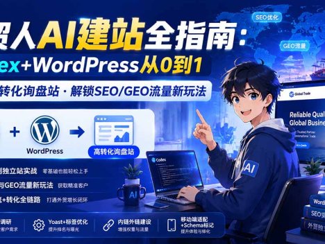 外贸人AI建站全指南：Codex+WordPress从0到1·搭建高转化询盘站·解锁SEO/GEO流量新玩法-更新