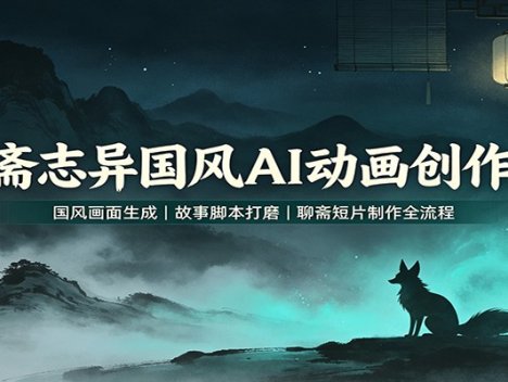 聊斋志异国风AI动画创作课：国风画面生成，故事脚本打磨，聊斋短片制作全流程