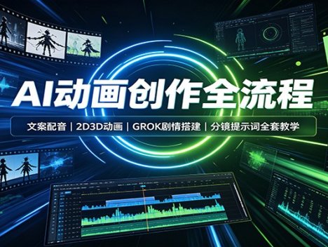 AI动画创作全流程：文案配音，2D3D动画，GROK剧情搭建，分镜提示词全套教学