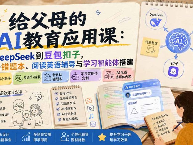 给父母的AI教育应用课:从DeepSeek到豆包扣子,学会错题本、阅读英语辅导与学习智能体搭建