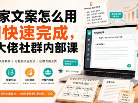 独家文案怎么用AI快速完成，某大佬社群内部课