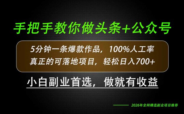 26年AI写作，自媒体创作实操教学，轻松日入700+