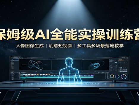 保姆级AI全能实操训练营：人像图像生成，创意短视频，多工具多场景落地教学