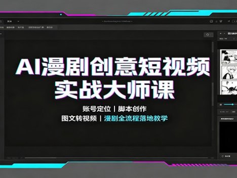 AI漫剧创意短视频实战大师课：账号定位脚本创作，图文转视频，漫剧全流程落地教学