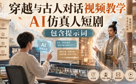 穿越与古人对话视频教学,AI仿真人短剧,包含提示词