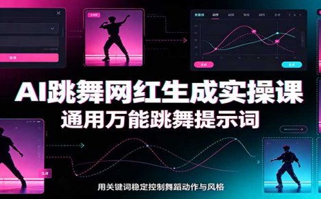 AI跳舞网红生成实操课:通用万能跳舞提示词,多模型适配,人物舞蹈视频制作全套教学