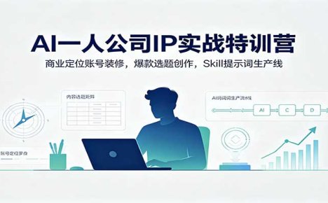 AI一人公司IP实战特训营:商业定位账号装修,爆款选题创作,Skill提示词生产线