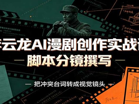 李云龙AI漫剧创作实战课：角色人设还原，脚本分镜撰写，AI漫剧成片完整制作教学