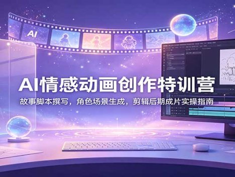 AI情感动画创作特训营：故事脚本撰写，角色场景生成，剪辑后期成片实操指南