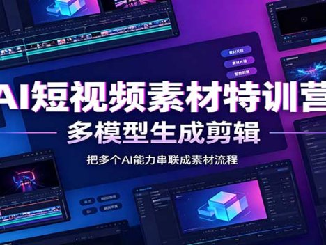 AI短视频素材特训营：Codex本地部署实操，多模型生成剪辑，爆量素材挖掘教学