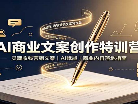 AI商业文案创作特训营：灵魂收钱营销文案，AI赋能，商业内容落地指南