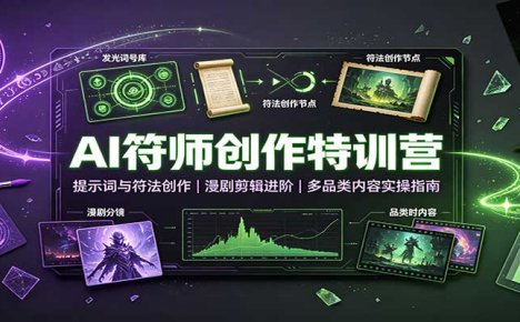 AI符师创作特训营:提示词与符法创作,漫剧剪辑进阶,多品类内容实操指南