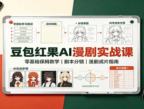 豆包红果AI漫剧实战课：零基础保姆教学，剧本分镜，漫剧成片指南