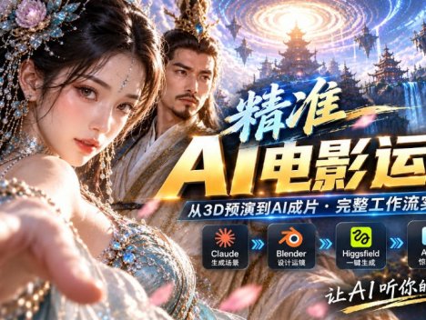 AI视频终于能精准运镜了！Claude+Blender+Higgsfield免费插件实测