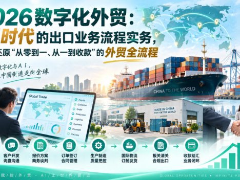 2026数字化外贸：AI时代的出口业务流程实务，完整还原”从零到一、从一到收款”的外贸全流程