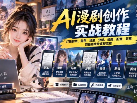 2026 AI漫剧创作实战教程：打通剧本、角色、场景、分镜、视频、配音、剪辑到最终成片完整流程