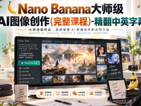 【无水印】Nano Banana大师级AI图像创作(完整课程)-精翻中英字幕