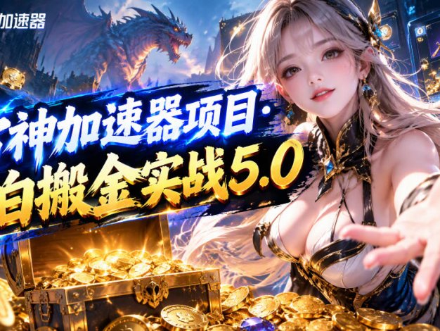 雷神加速器项目·小白搬金实战5.0，抖音W播100-150r，小白入局一天也能几十r