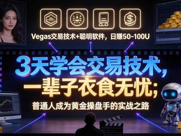 “顺势而为交易系统”3天学会交易技术，聪明软件辅助，小白也能看懂趋势交易，日入30-100U,长期稳定