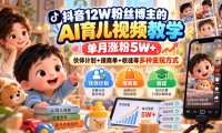 抖音12W粉丝博主的AI育儿视频教学,单月涨粉5W+,伙伴计划+接商单+收徒等多种变现方式