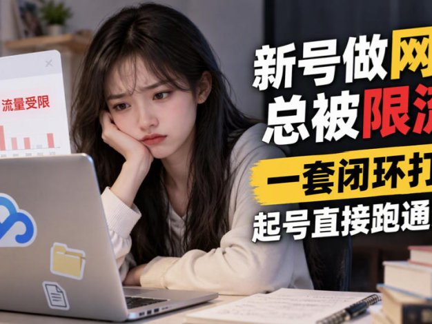 新号做网盘总被限流？一套闭环打法，起号直接跑通变现