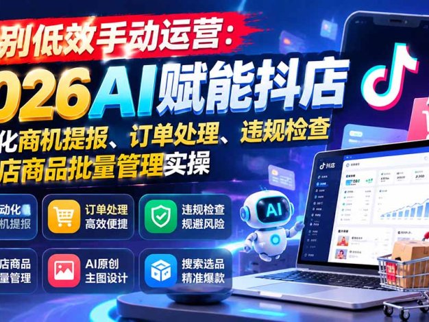告别低效手动运营：2026AI赋能抖店自动化商机提报、订单处理、违规检查与多店商品批量管理实操